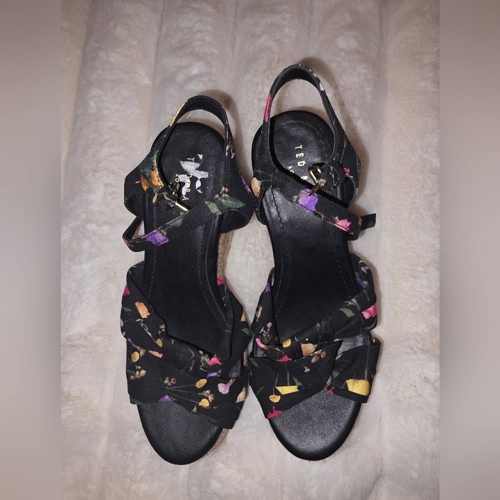 Ted Baker Black Floral Women's Sandals